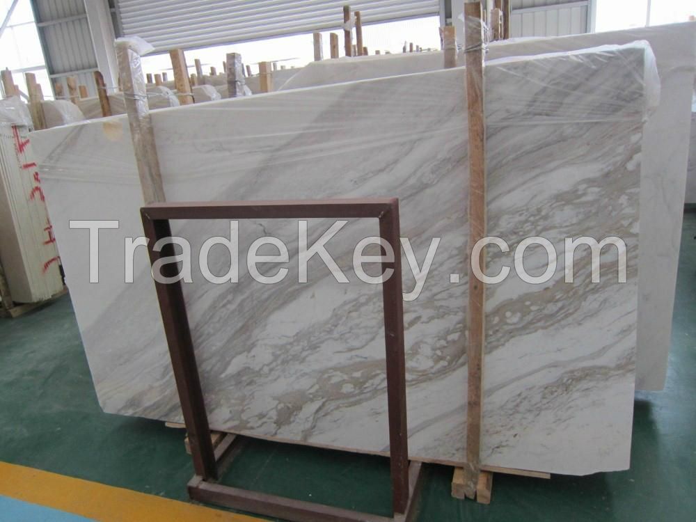 Volakas Marble Polished Slabs, Greece White Marble Tiles & Slabs