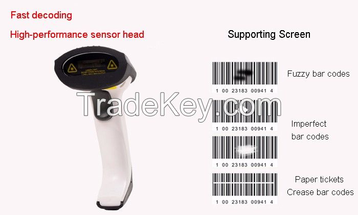 White shell Long Range Wireless 1d/2d Bluetooth Barcode Scanner