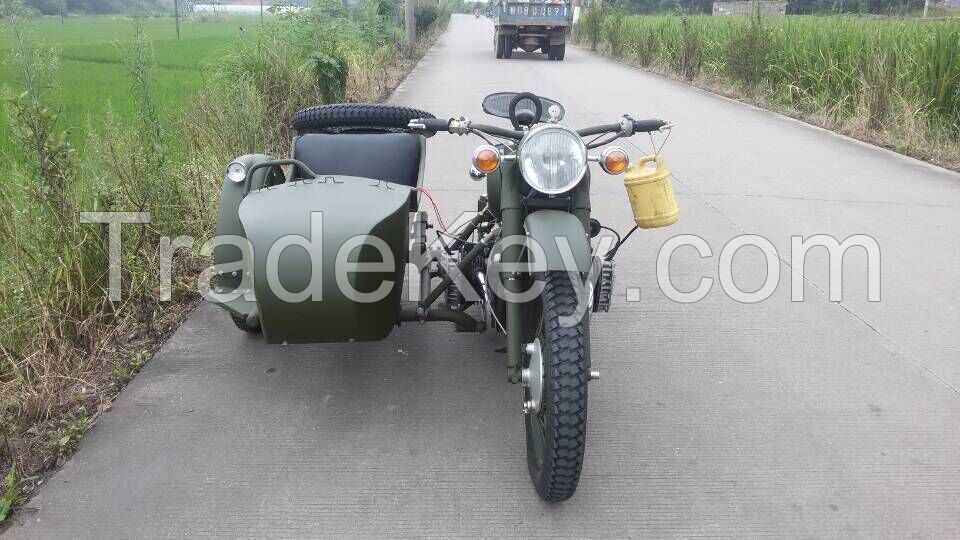 Customized Green Color 750cc Motorcycle Sidecar