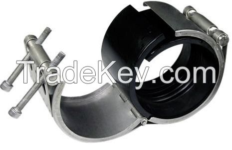 Hing type pipe repair clamps