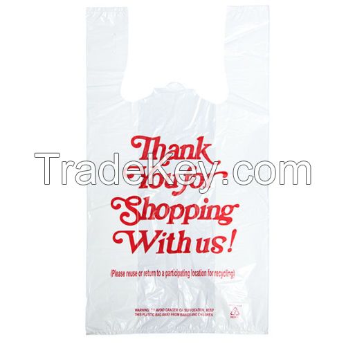 HDPE Clear Plastic T Shirt Bag With Custom Printing 