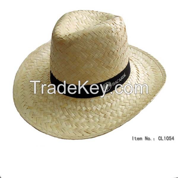 cheap promotional straw cowboy hats with custom design logo