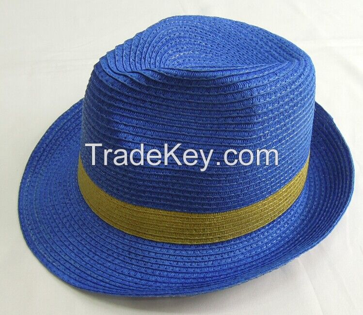 fashion paper straw fedora hat