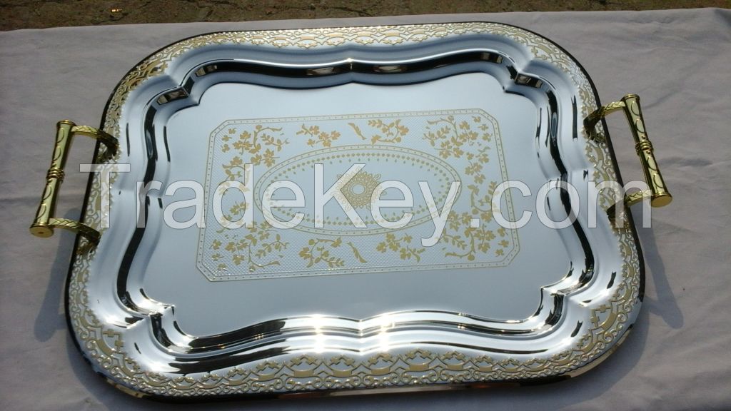 chrome plated trays with plastic handle
