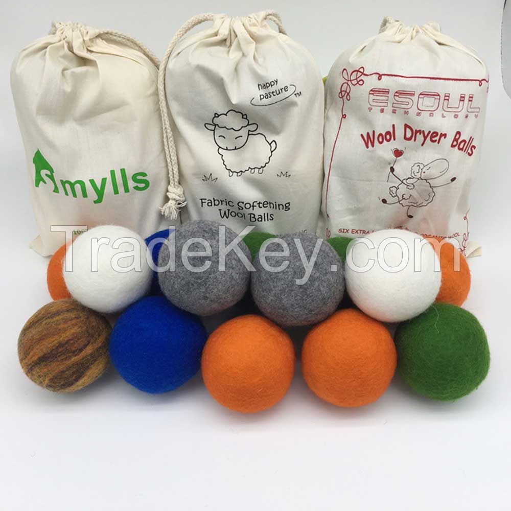 6 Pack Xl Cotton Bag Packed Wool Dryer Balls