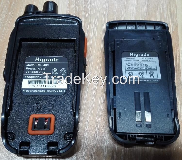 Cheapest Newest Long Range Walkie Talkie Handheld Professional UHF Two Way Radio Higrade HG-400 