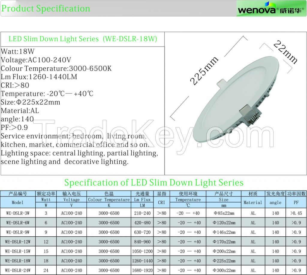 LED slim down light