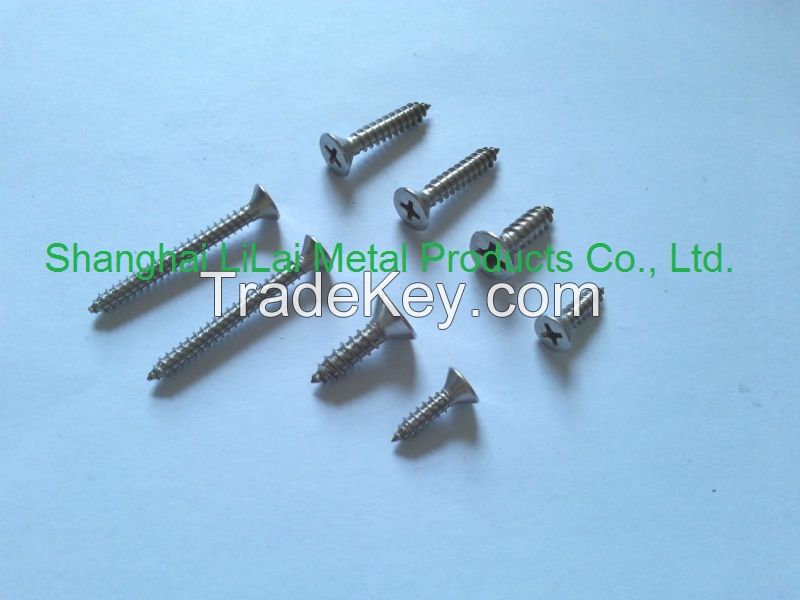 DIN7982 Flat head tapping screws with phillips drive carbon steel stainless steel