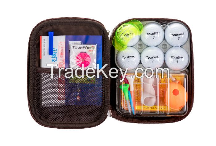 long distance color golf ball and pouch set made in Korea