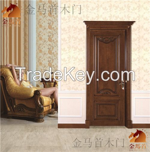 Shandong supplier with or without glass solid wooden door