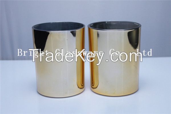electroplating glass candle holder for wholesale