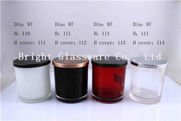 Party decoration glass candle holder with metal lid candle container for sale