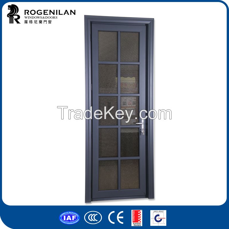 Rogenilan 45 series aluminium casement frosted glass door for bathroom