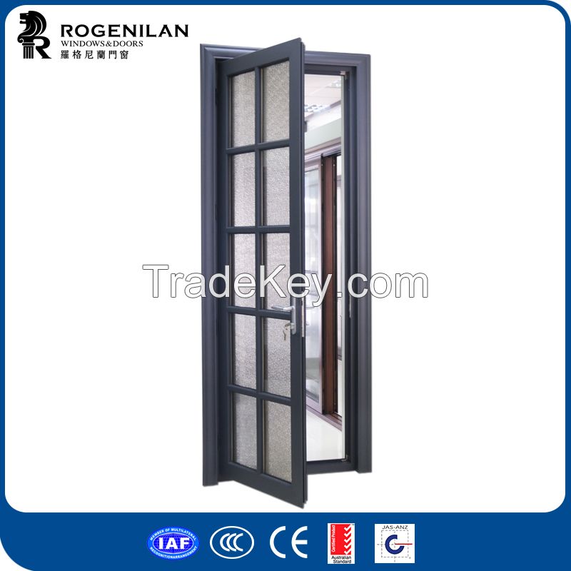 Rogenilan 45 series aluminium casement frosted glass door for bathroom