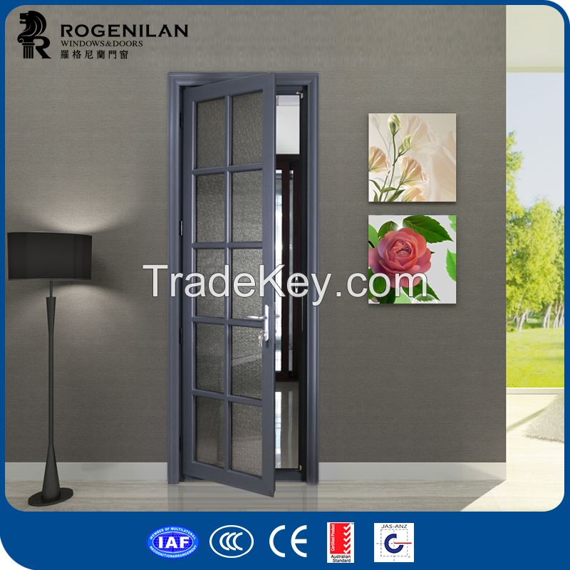 Rogenilan 45 series aluminium casement frosted glass door for bathroom
