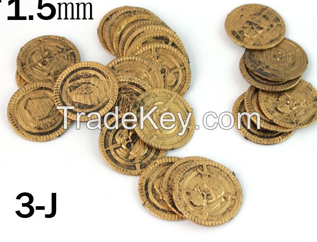 100 pcs/bag 3 colors pirate game plastic coins