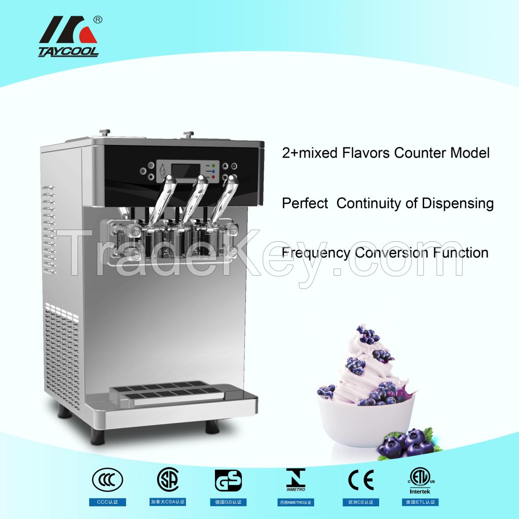 table top model ice cream machine TC322S with 2+mixed flavors