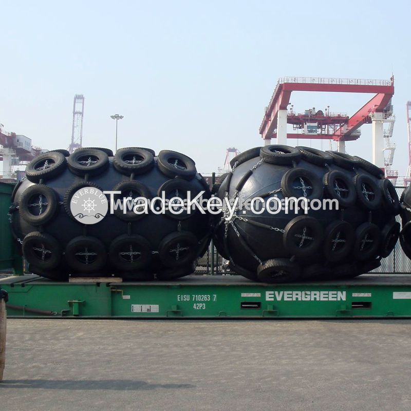 Dia3.5m high pressure pneumatic rubebr ship fender with protection