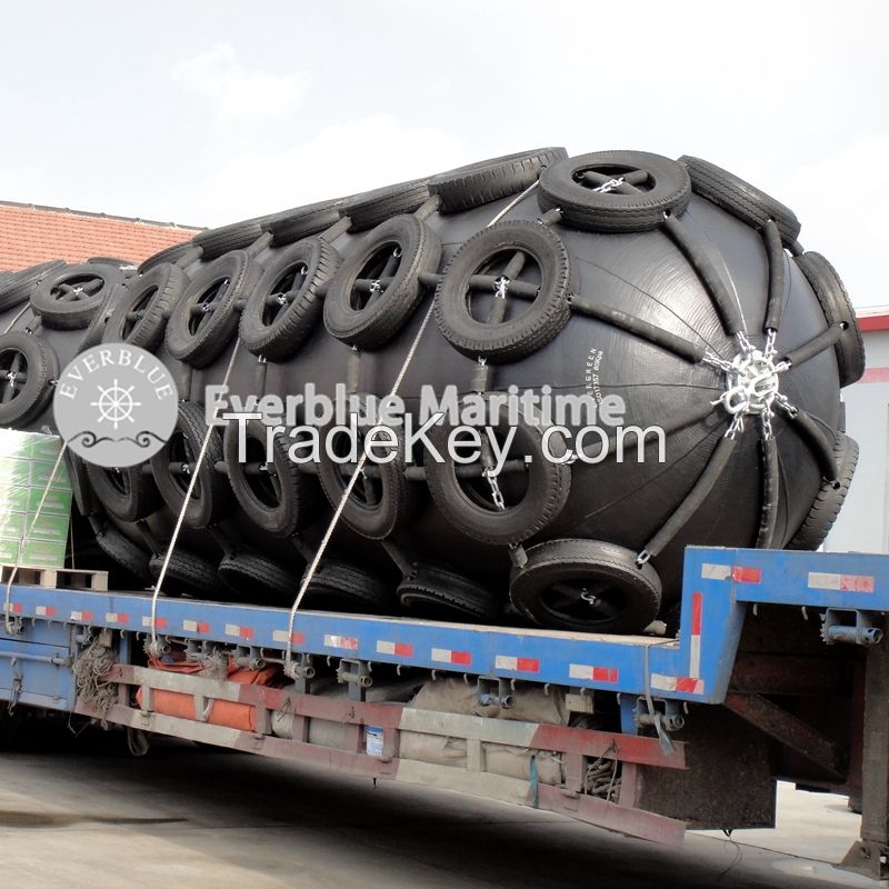 Yokohama Dia2m floating pneumatic rubber fender with chain and tire