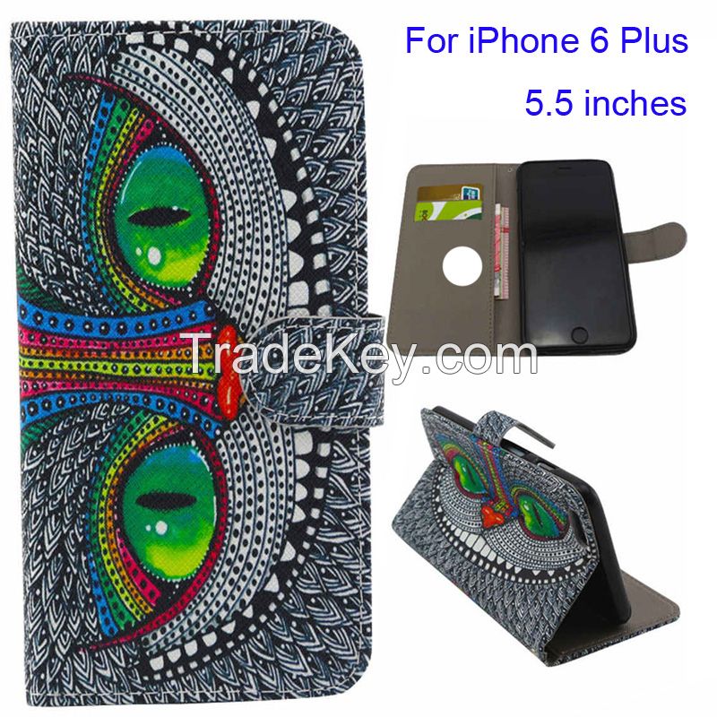 Painting Luxury PU Leather Card Slot Cover Case Wallet For iPhone 6 6G 4.7 INCH (Color: Multicolor)