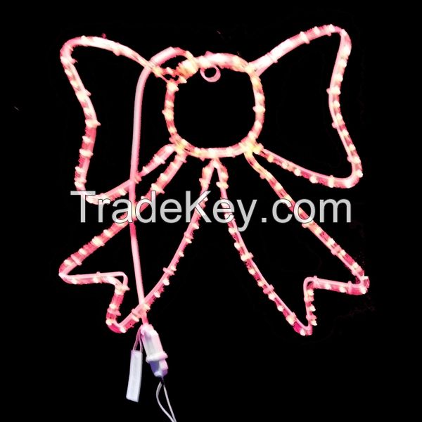 Red bow style LED rope light decorations with UL certificate