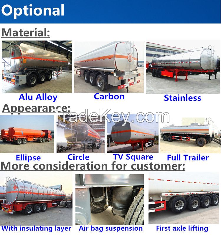 50000litres Diesel Fuel Petrol Oil Tanker Semi Trailer / Truck Semitrailer