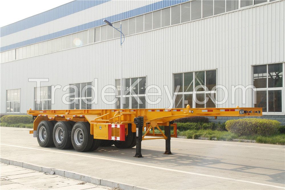 3 axle skeletal transport container semi trailer