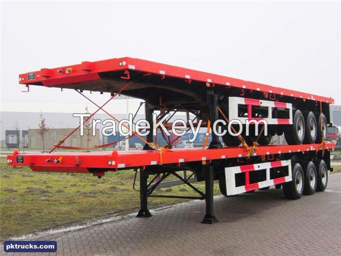 High Quality 3 Axle Container 40ft Flatbed Trailers For Sale