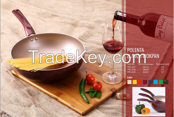 Customizable Non-stick Color Fry Pan Aluminum Polenta Elmich Wok Pan