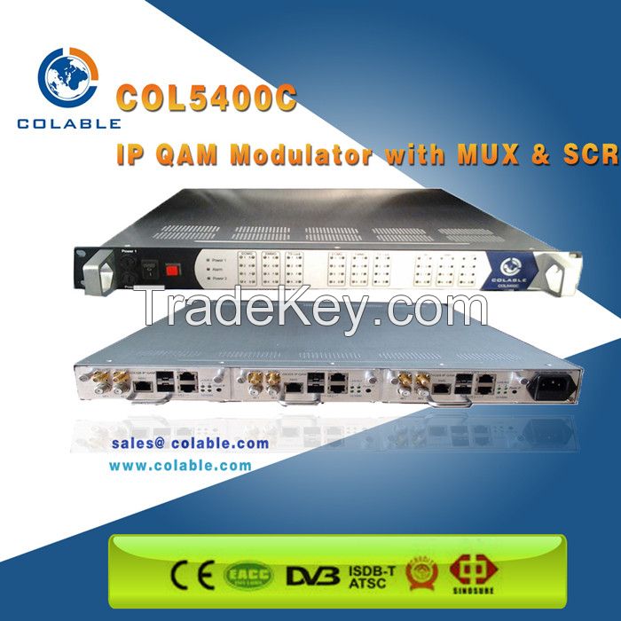 CATV headend IP QAM Modulator with multiplexing & scrambling