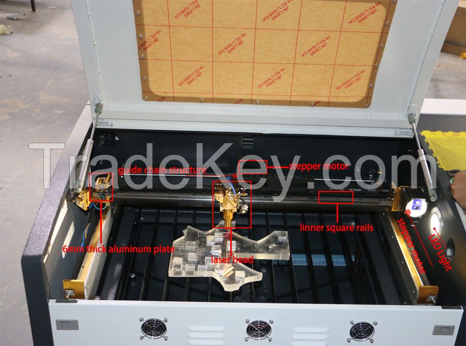 Leather engraving machine, co2 laser engraver for silicone bracelet, 400*600mm