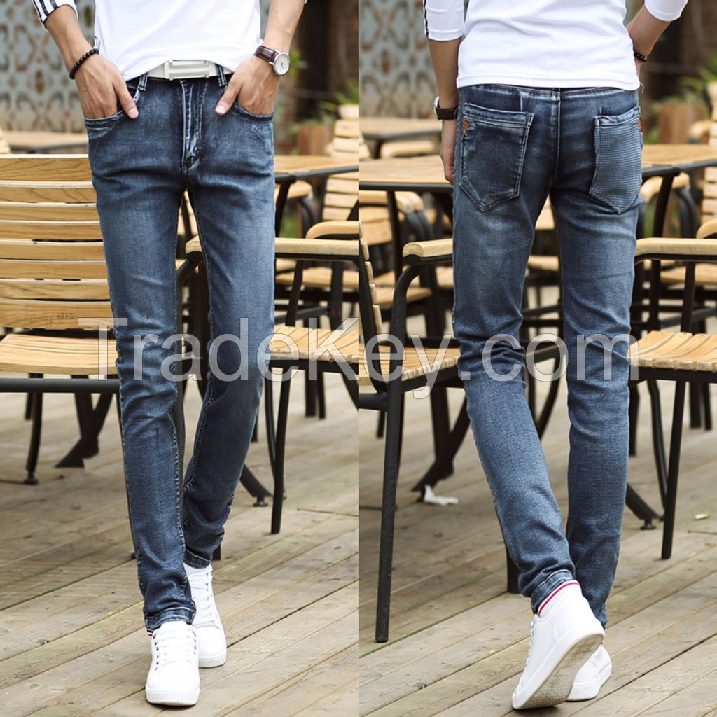  straight style wholesale high quality fashion jeans,prefessional stock jeans with holes for men