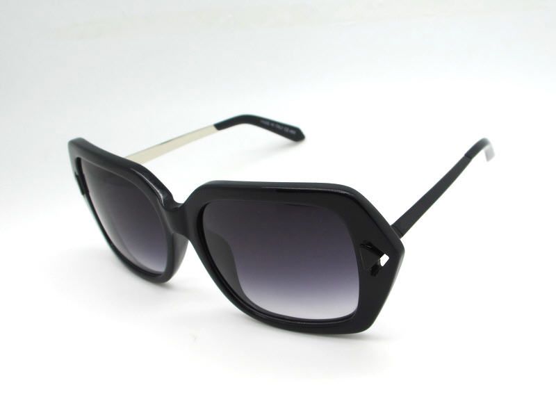 Acetate rectangle frame with metal temple sunglasses