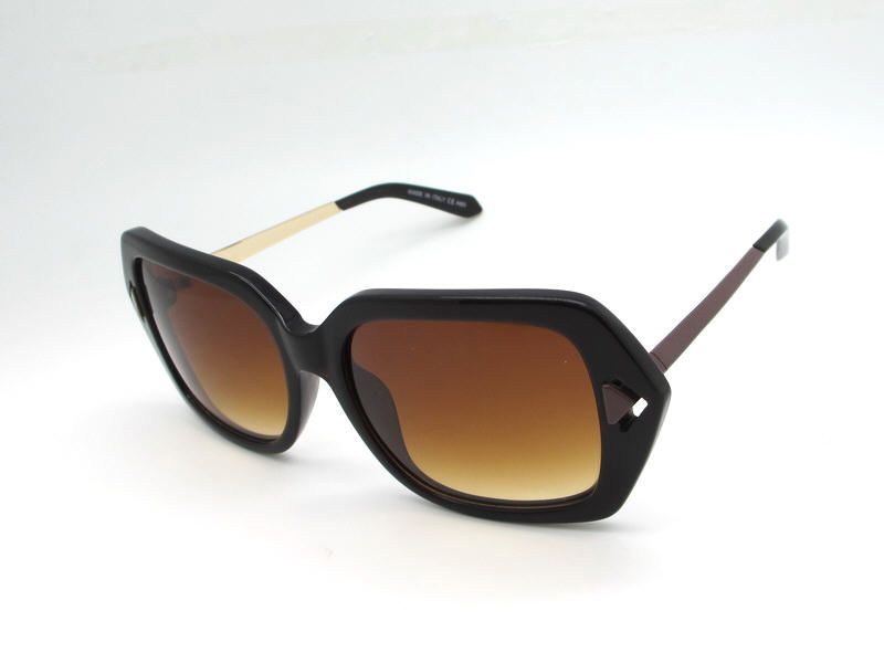 Acetate rectangle frame with metal temple sunglasses