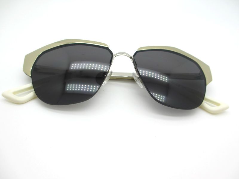 Irregular metal half-frame designer sunglasses