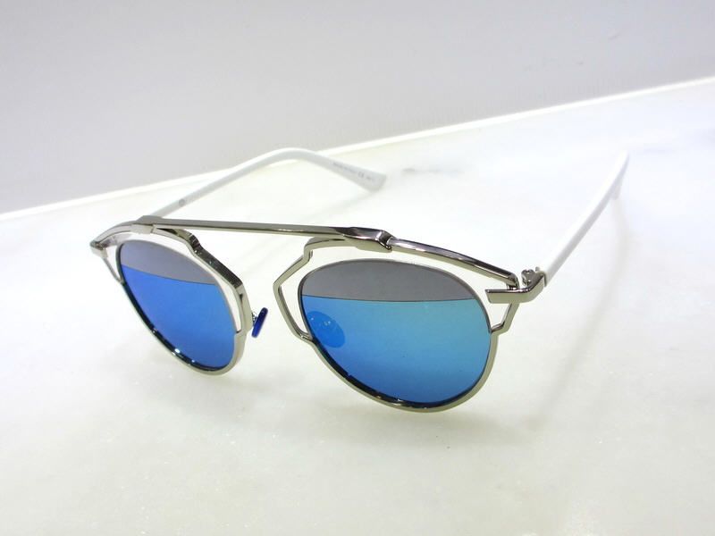 Irregular metal frame of round sunglasses