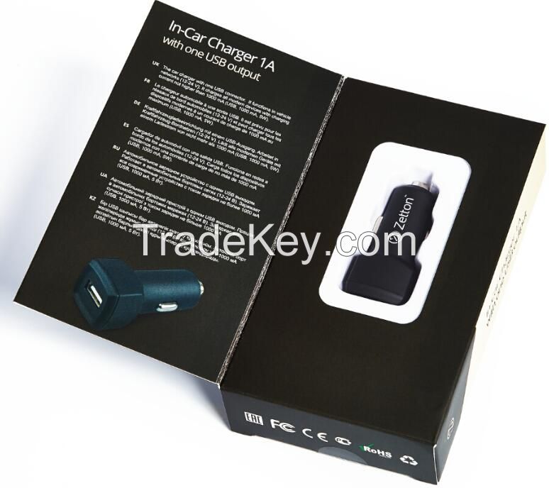 mini soft touch In-Car charger 1A + 1USB for charging