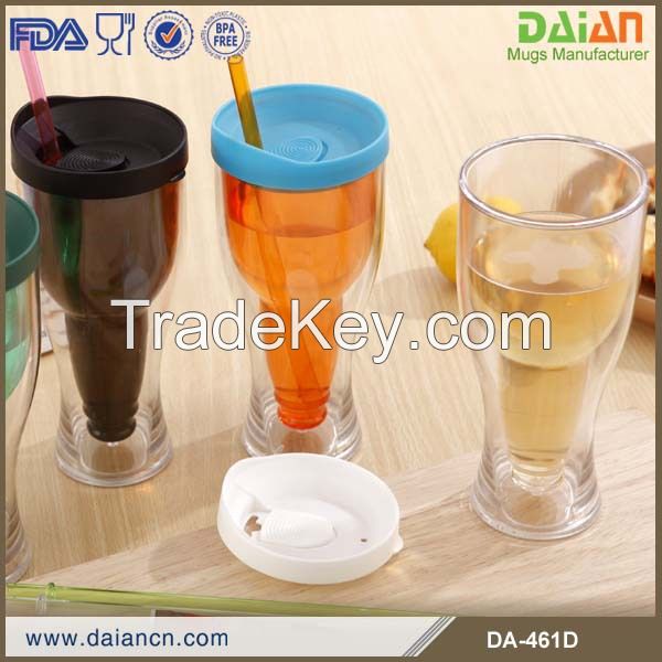 Hot new products for 2015 plastic drinking water bottle with straw