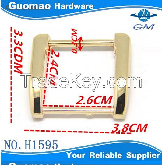 Specially bend design light gold rectangle ring for handbag