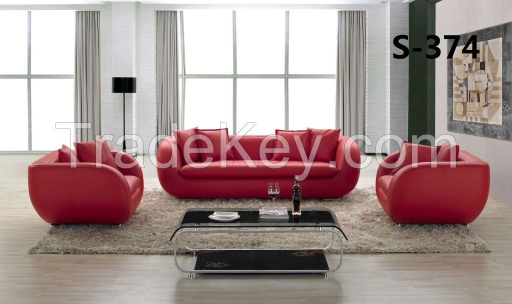 Red Leather Sofa