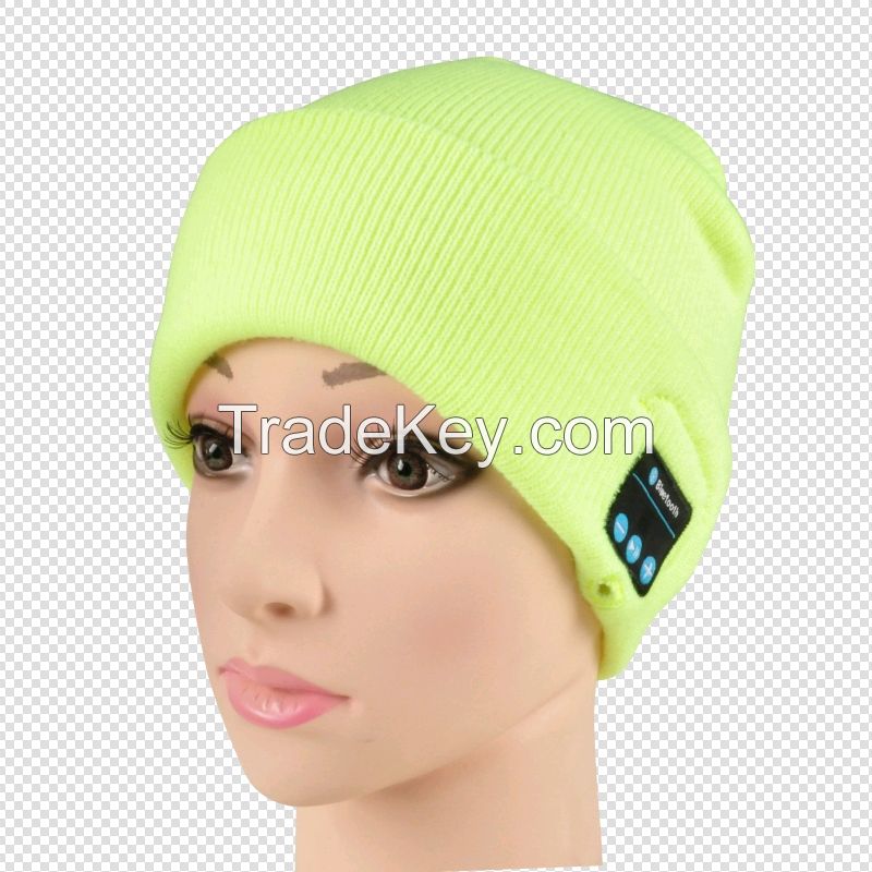 Wholesale Fabric Bluetooth Beanie Hat With Headphone Smart Bluetooth Beanie Music Knitted Hat Winter MP3 Women / Men Cap