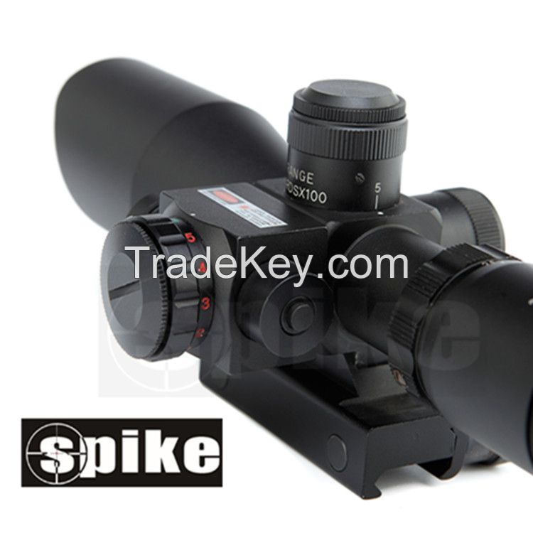 Spike 2.5-10X40Tactical rifle scope with red laser sight for hunting