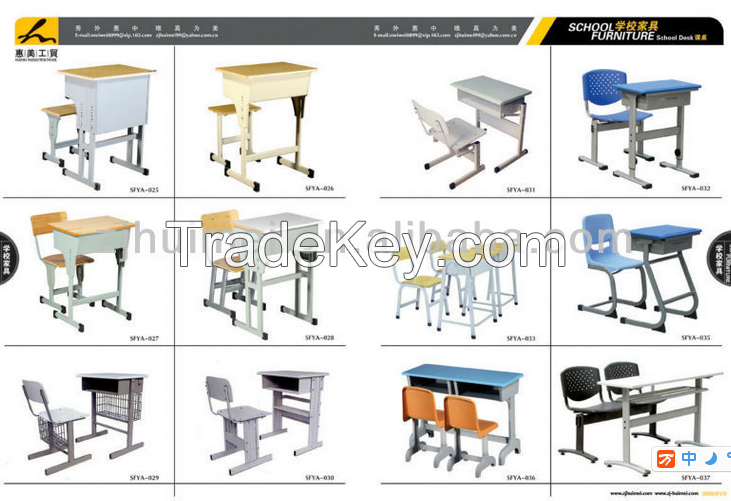 School desk and chair/Single desk and chair, school furniture