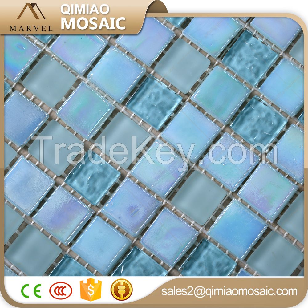 Cobalt Blue Iridescent Glass Mosaic for Swimming Pool Tiles