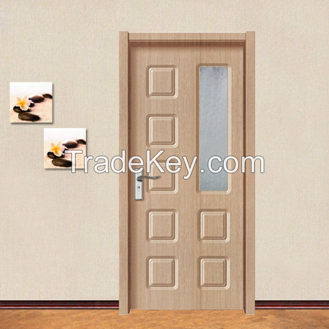 PVC wooden door with glass