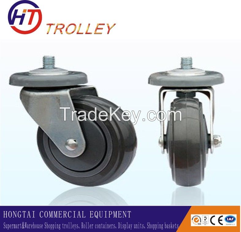 PU caster wheels for shopping trolley at wholesale price 