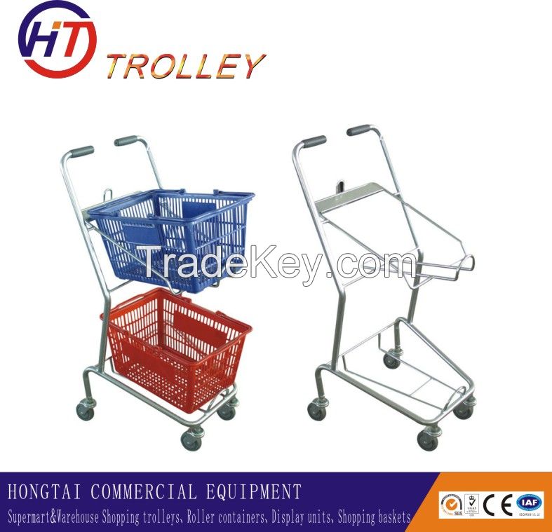 Japanese style metal basket trolley 4 wheels wholesale 