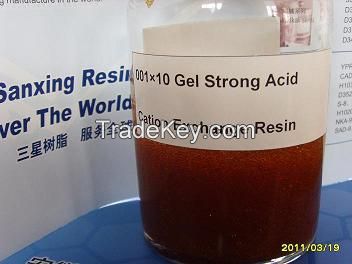 001*10 Styrene Series Gel Strong Acid Cation Resin