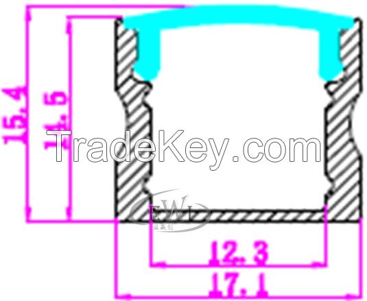 U style aluminium profile led strip for recessed wall lamp strip