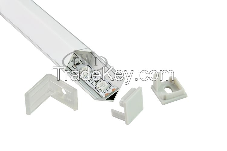 90 degree angle aluminium led extrusion profiles for kitchen or wardrobe lighting